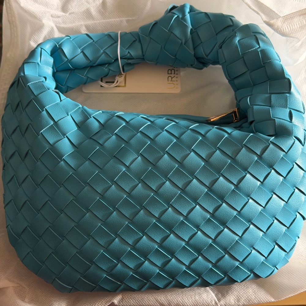 Urban Expressions  Blue Woven knot bag